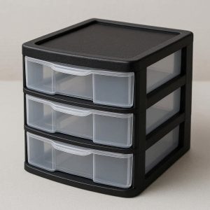 Stackable Plastic Desktop Storage Box with 3 Drawers for Small Items