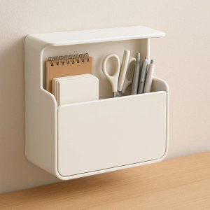 Wall Mounted Desktop Storage Box with Magnetic Closure for Small Spaces